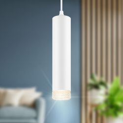 Светильник подвесной ЭРА PL18 WH/CL под лампу MR16 GU10 белый/прозрачный | Подвесные светильники