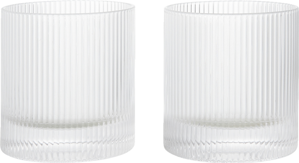 Набор 2 стакана Ferm Living, Ripple Tumbler, 2 шт., стекло, прозрачный