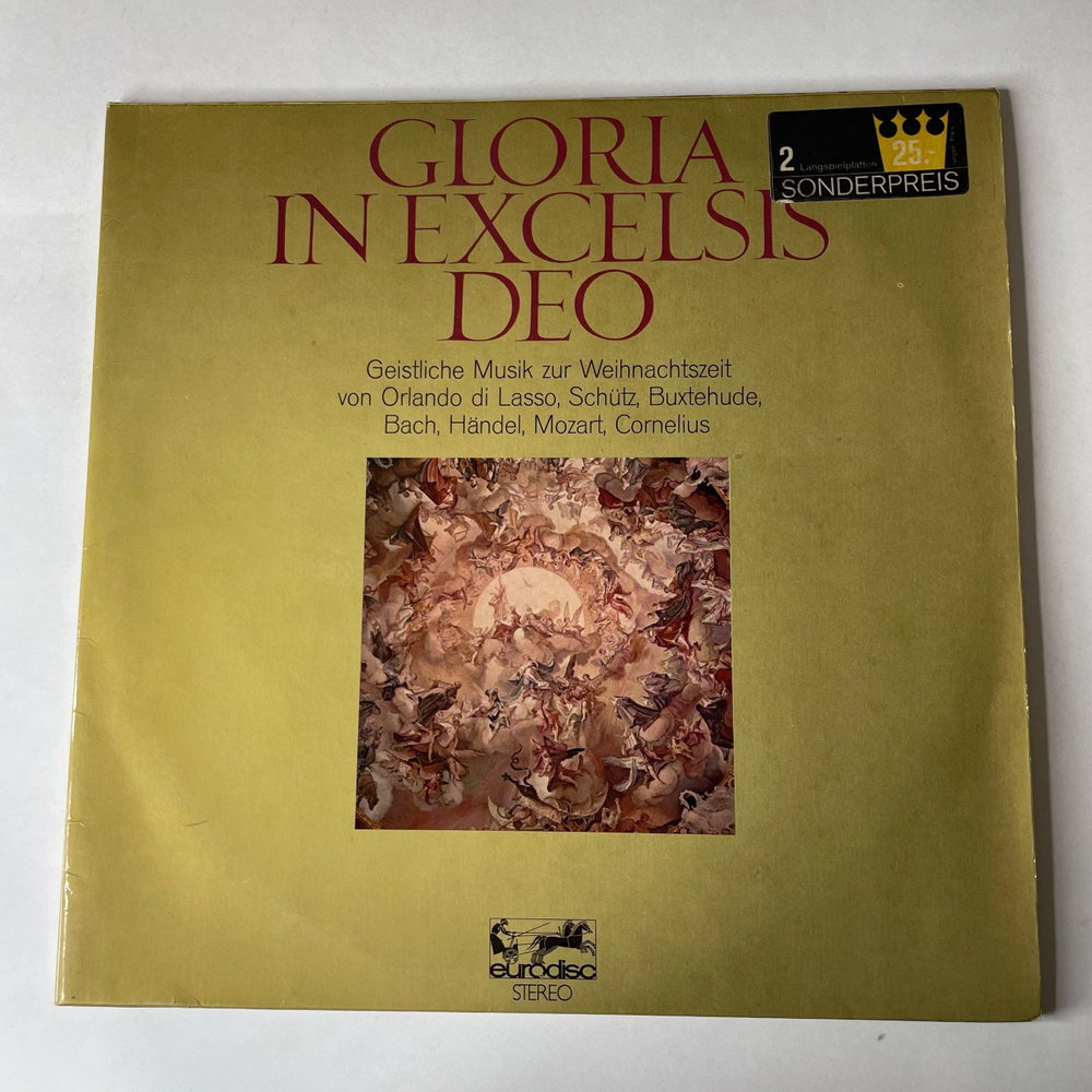 Винтажная виниловая пластинка LP Сборник Классической Музыки Orlando di Lasso, Schutz, Buxtehude, Bach Бах, Handel Гендель, Mozart Моцарт, Cornelius Gloria In Excelsis Deo (Германия 1977)