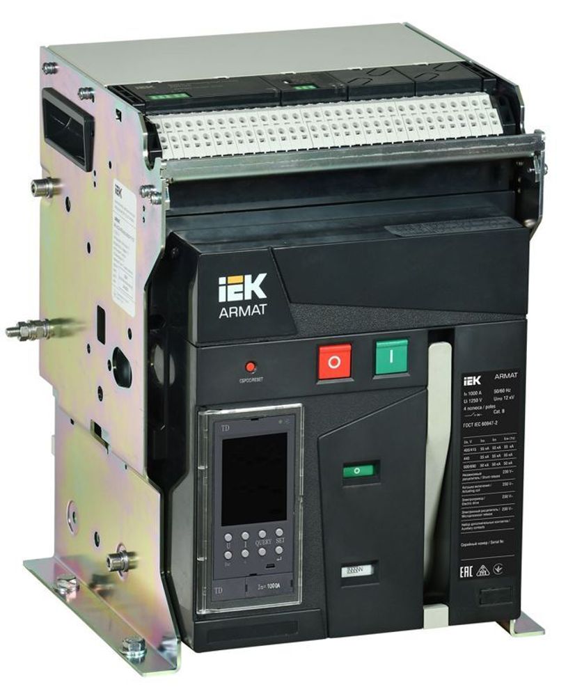 Выключатель автоматический воздушный 3п A 1000А 55кА TD стац. с комплектом аксессуаров ARMAT IEK AR-ACB-3FA-055-1000A-TDCF