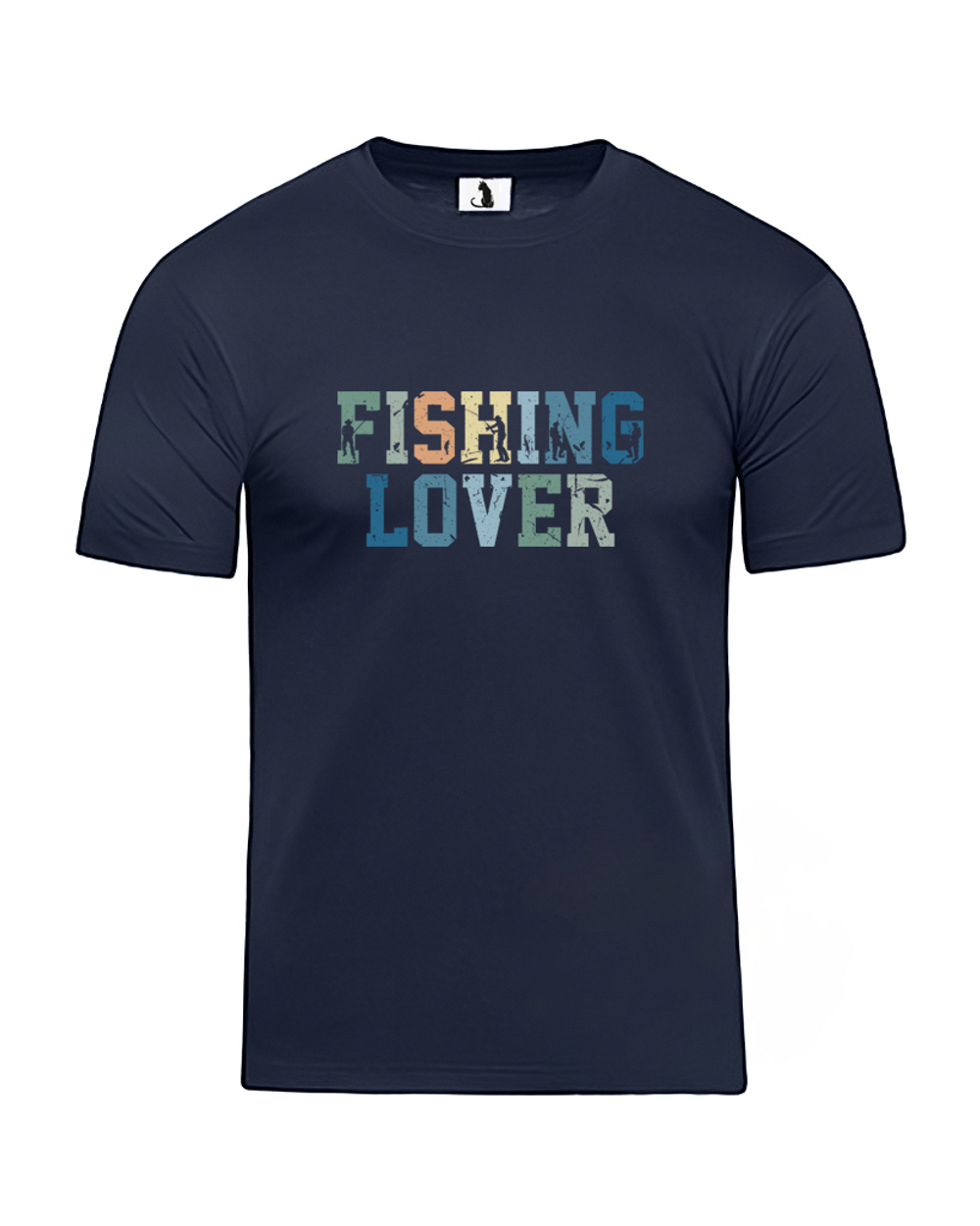 Футболка Fishing Lover классическая прямая темно-синяя