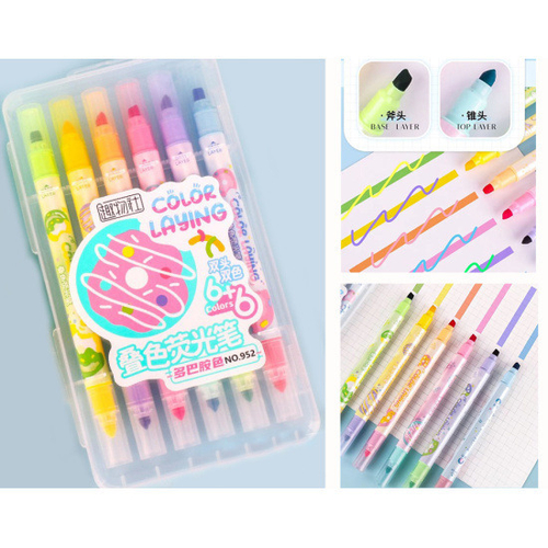 Текстмаркер набор 12 цвета(ов) 1-5 мм двусторонние КОКОС (340985)