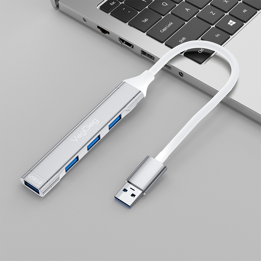 Картридер-хаб 5 в 1 VegGieg | 3×USB 2.0 + SD + microSD | Без драйверов