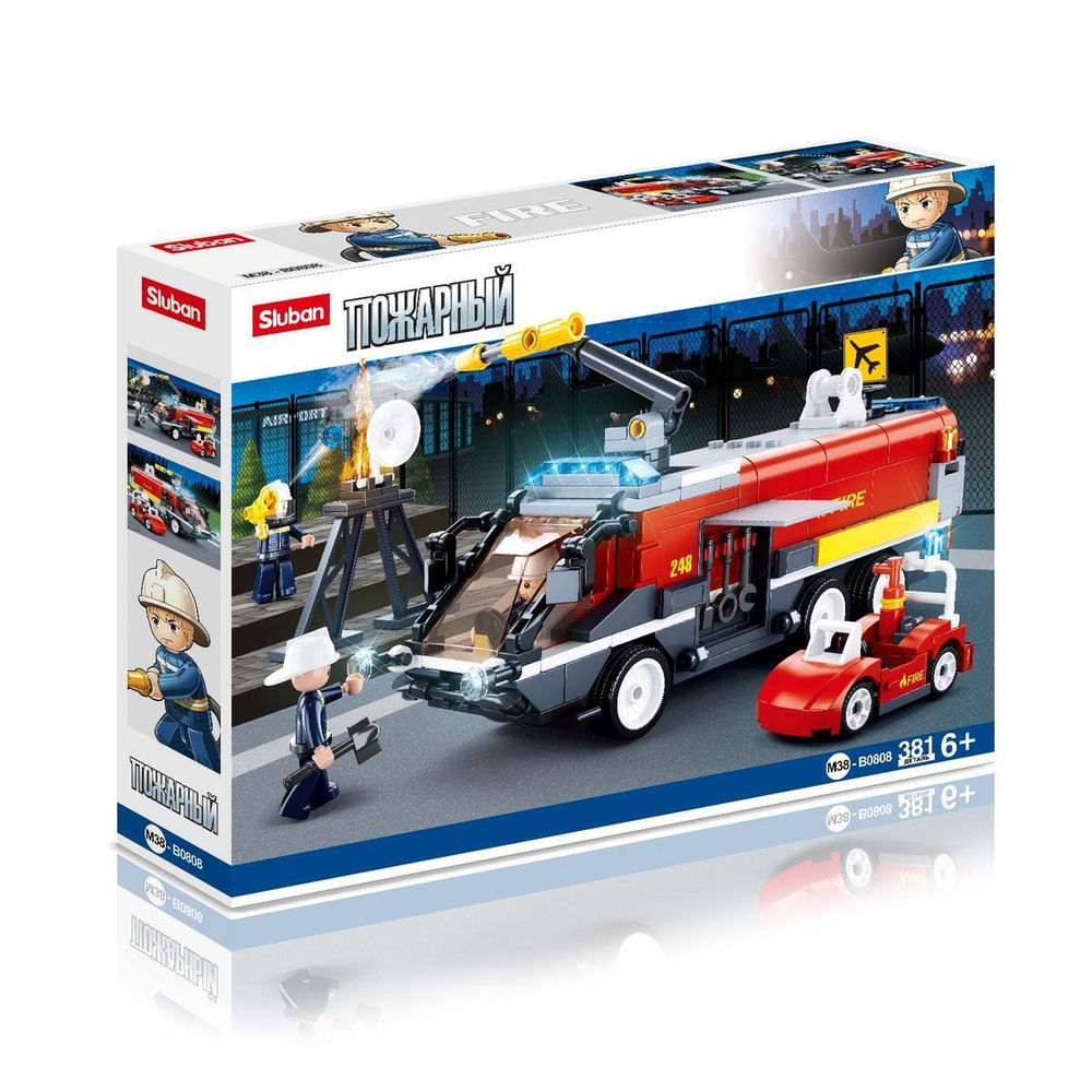 Конструктор блочный Слубан "Пожарные. Спасение радиовышки" (381 дет.)