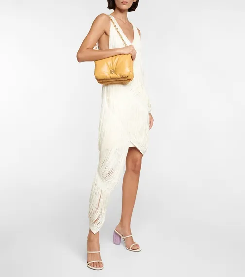 Кожаная сумка Loewe Gate желтый