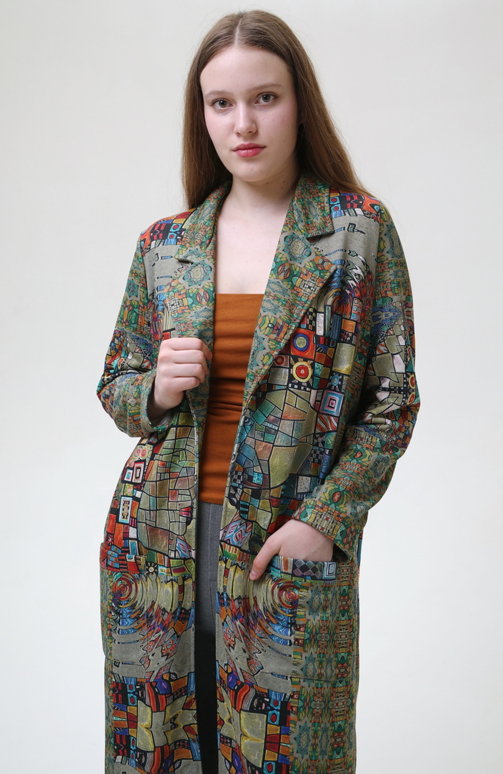Удлинённый жакет "Витражи"