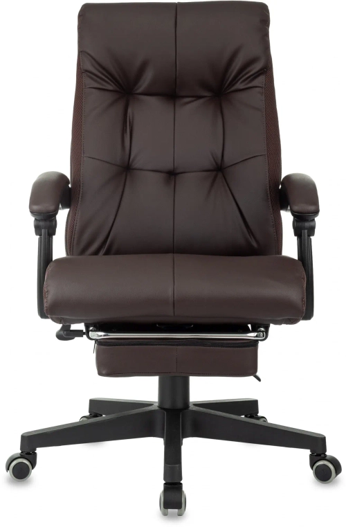 Кресло руководителя Бюрократ CH-824MSG-F коричневый эко.кожа/ткань крестов. пластик подст.для ног