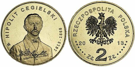 Польша 2 злотых, 2013 200 лет со дня рождения Хиполита Цегельского