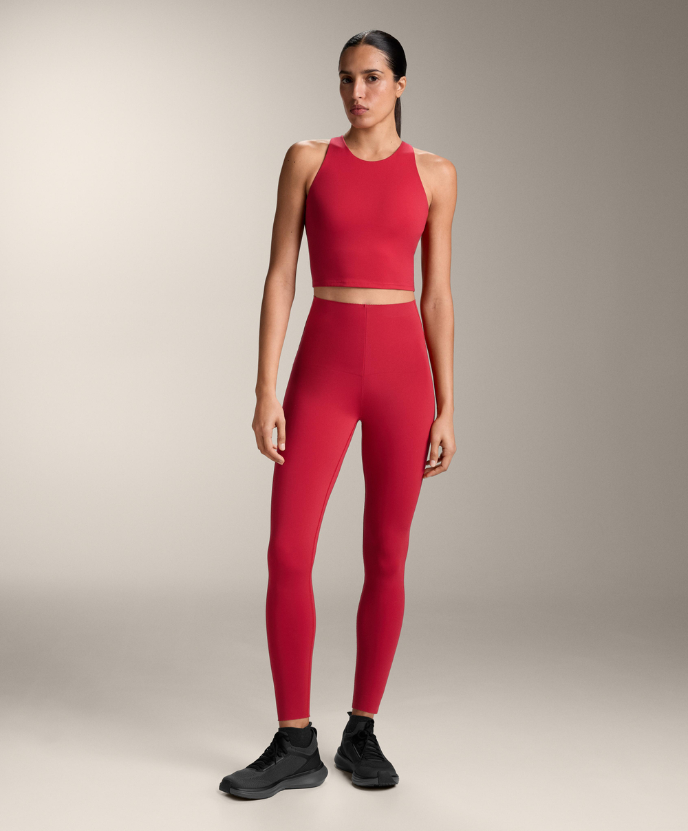 OYSHO Легинсы Compressive длиной до щиколотки с высокой посадкой, красный