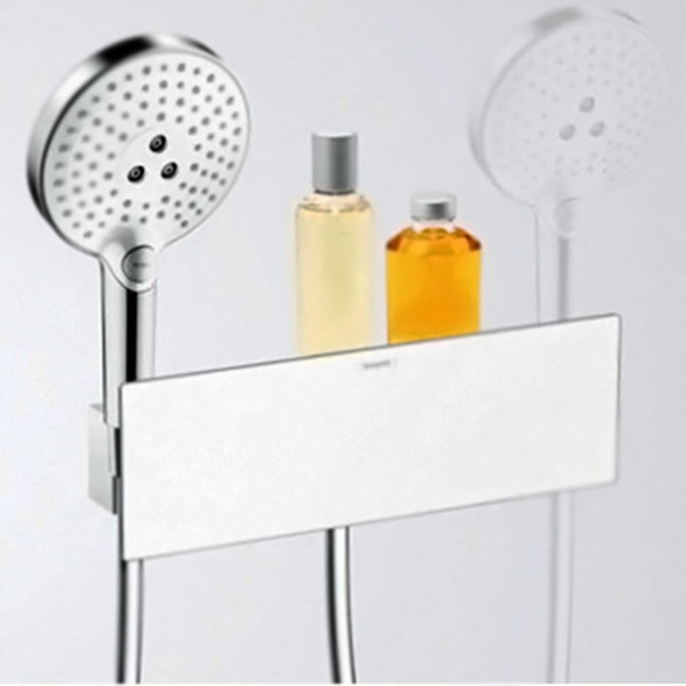 Шланговое подсоединение Hansgrohe Fixfit Porter 300 26456400 с полкой и держателями лейки хром белый
