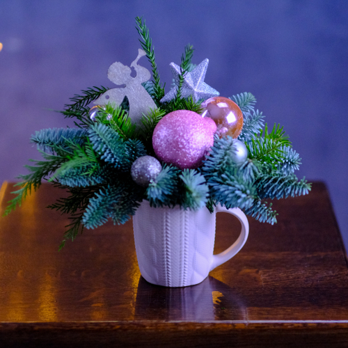 Купить Нежная композиция #717 «Ангелочек» в кружке