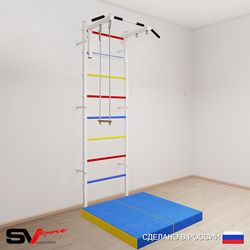 Шведская стенка Sv Sport 5124 (Турник стандарт/Трапеция/Мат 1м)