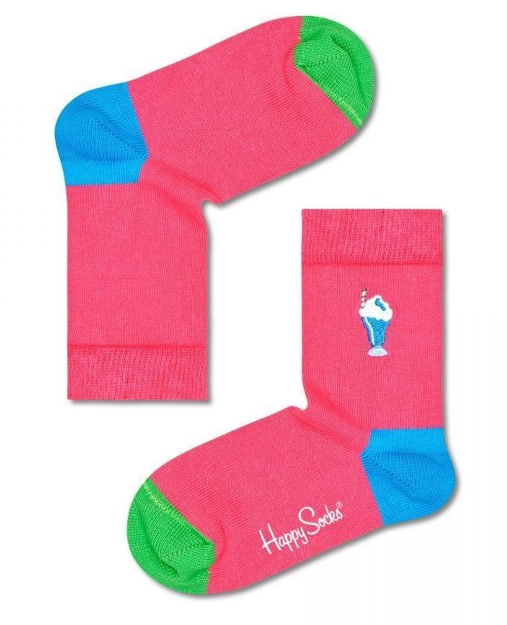 Детские носки Kids Embroidery Milkshake Sock с молочным коктейлем (Размер: 7-9Y) (Цвет: розовый)