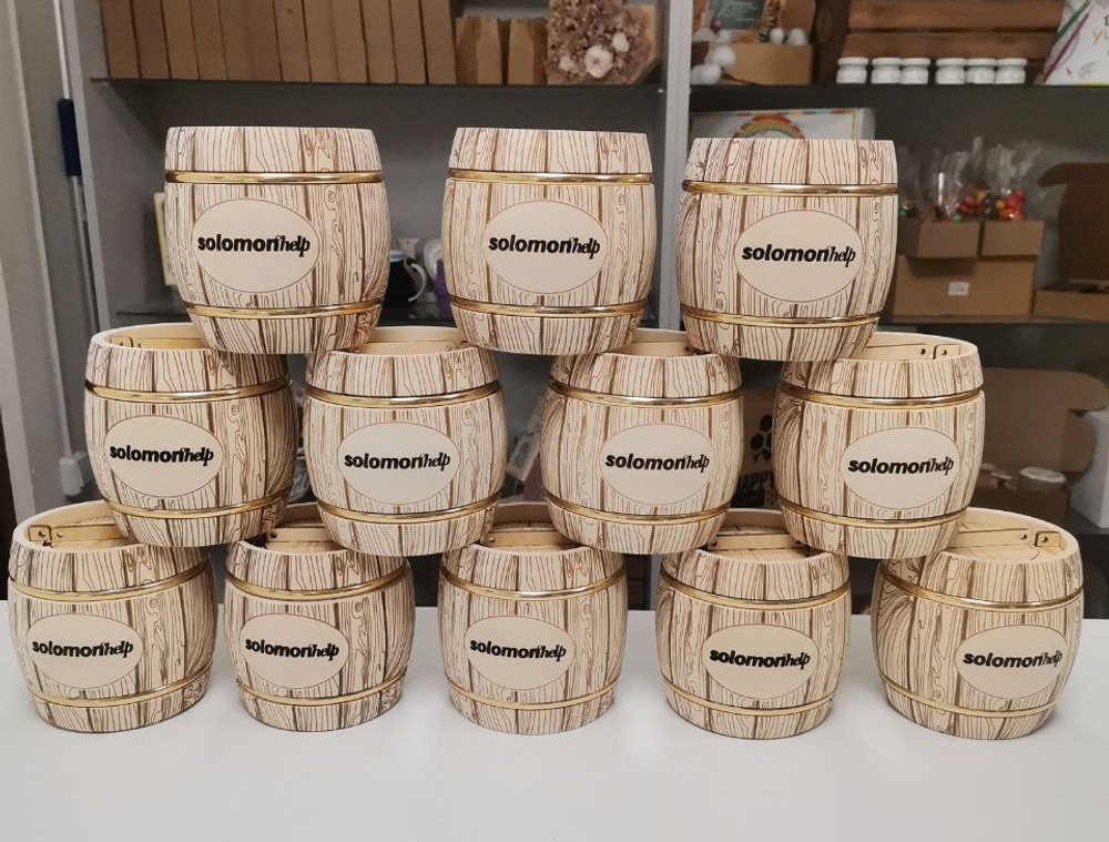 Подарочный бочонок с медом с брендированием для корпоративных подарков