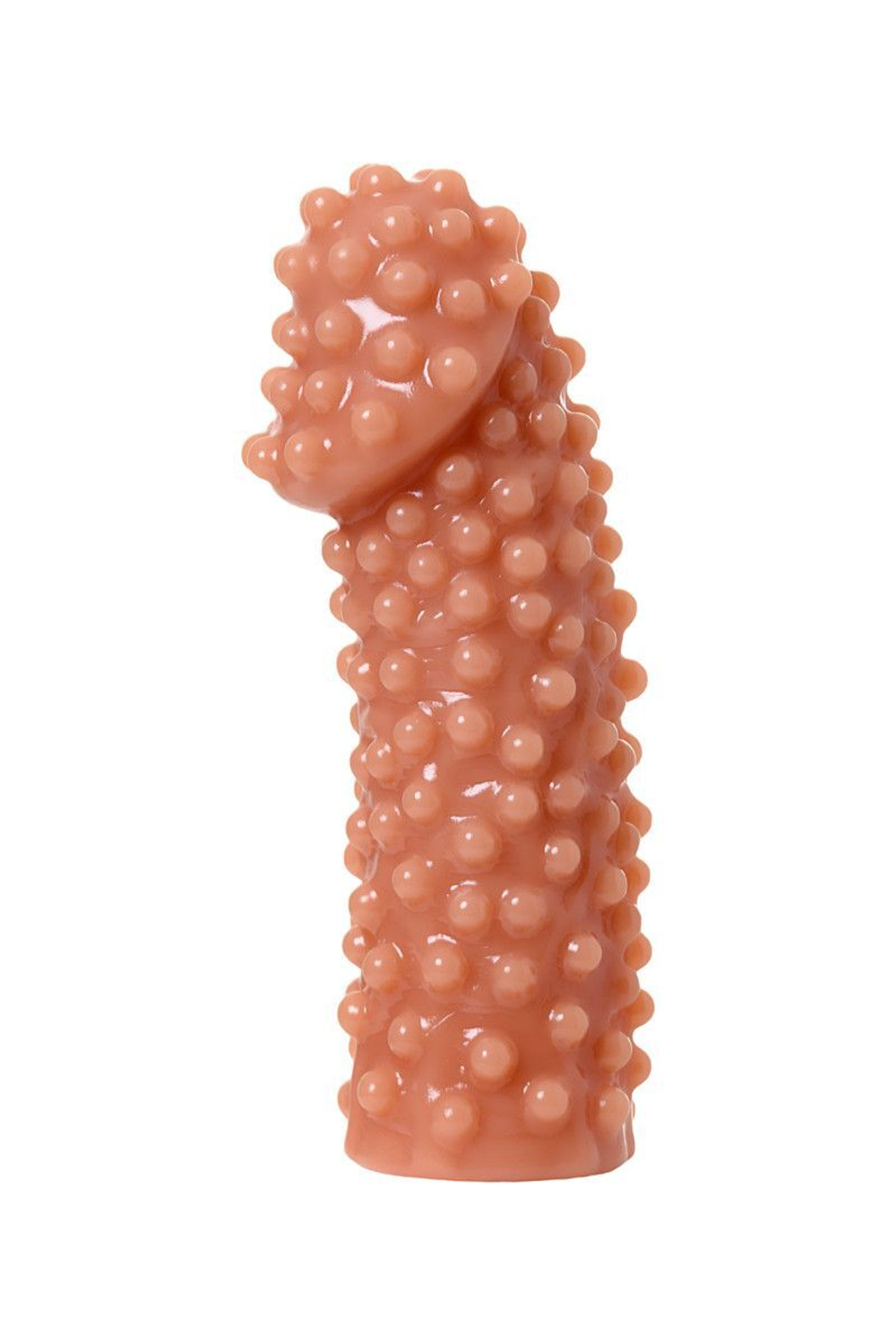 Телесная насадка на фаллос с бугорками Extreme Sleeve 010 M-size - 14 см. (Цвет: телесный)