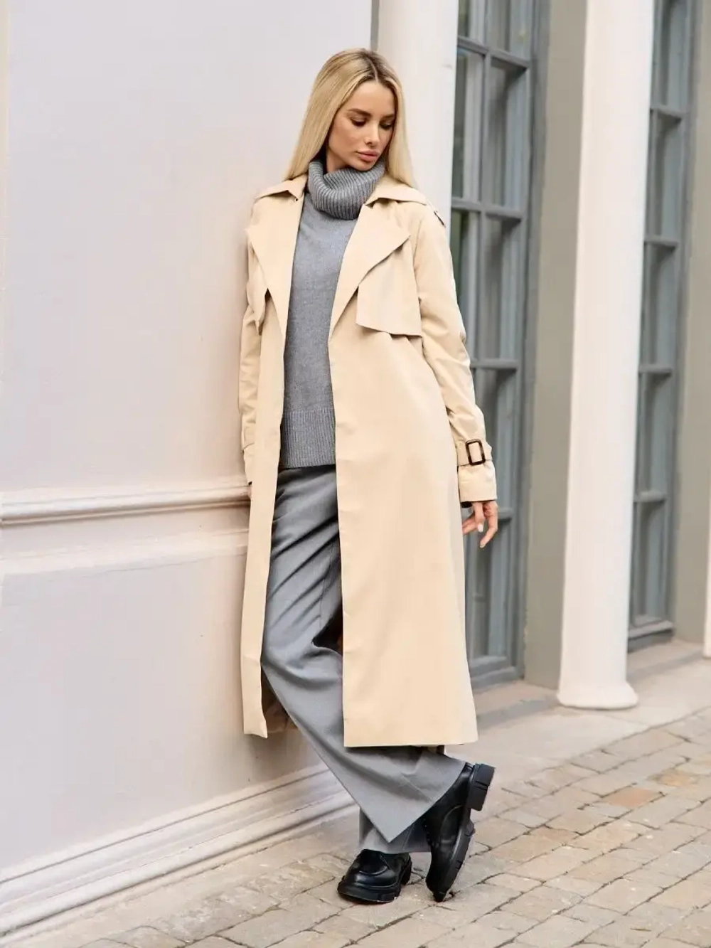 Тренч женский тренчкот плащ длинный