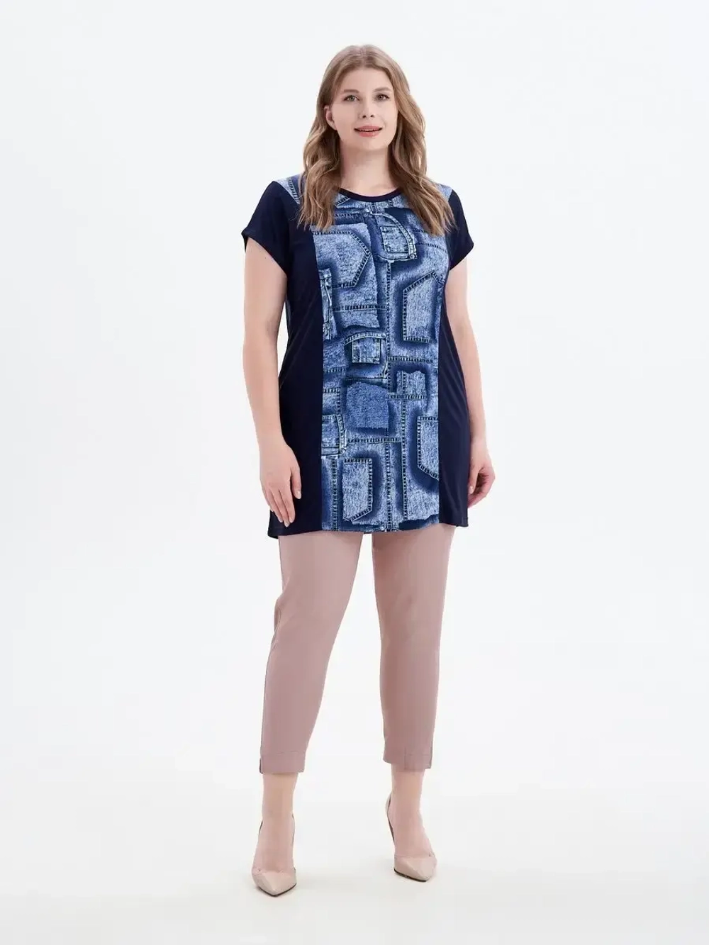 Блузка футболка удлиненная