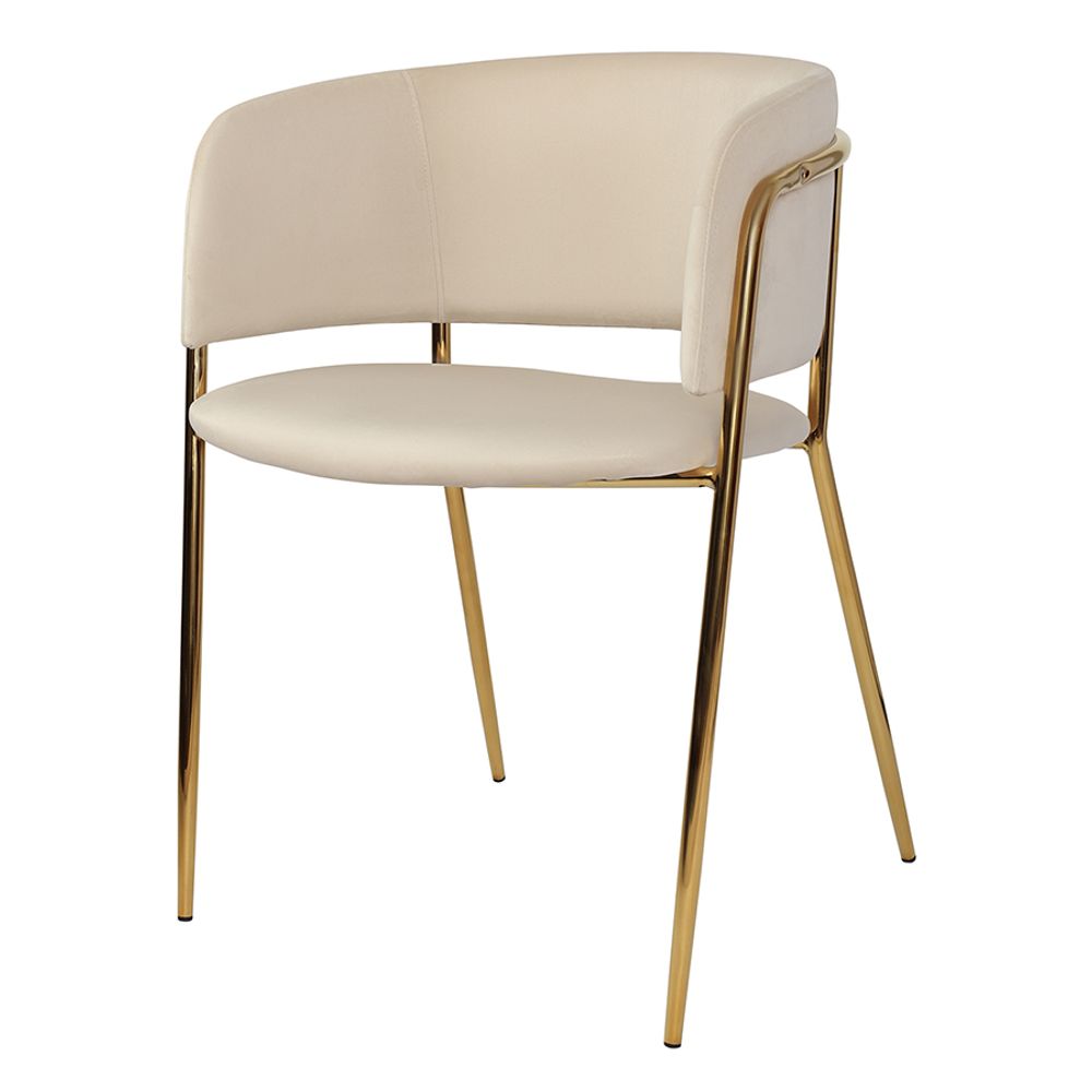 Стул Helning, велюр, латунь/бежевый