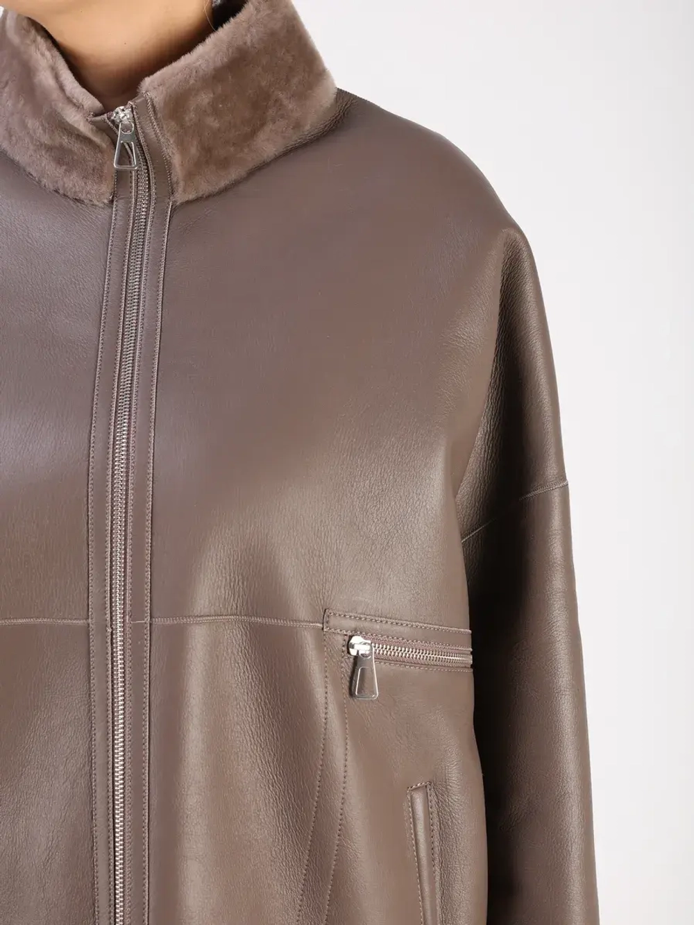 Дубленка зимняя натуральная оверсайз больших размеров