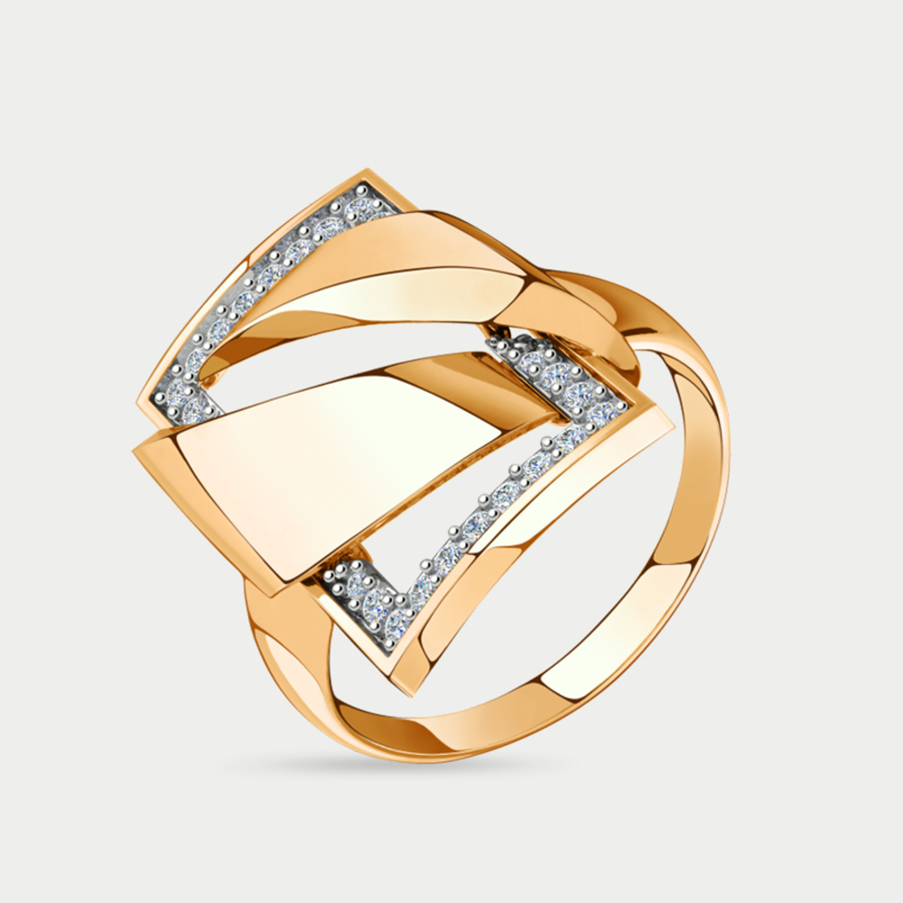 Кольцо для женщин из розового золота 585 пробы с фианитами (арт. 08-118453)