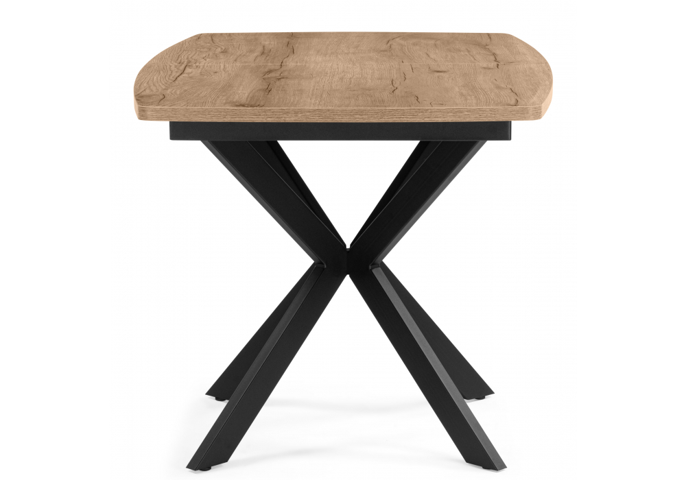 Стол деревянный Woodville Палу 130(170)х80 дуб веллингтон, черный