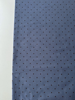 Фланель Чёрный горошек на сизом фоне