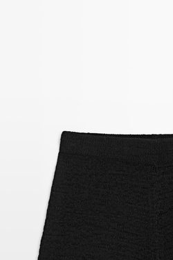 Massimo Dutti Вязаные шорты с текстурированной поверхностью, черный