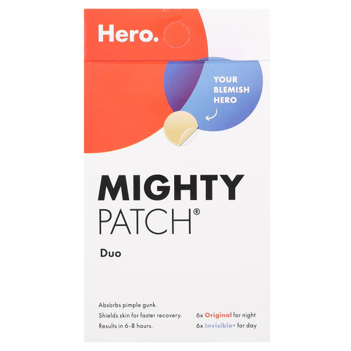 Hero Cosmetics, Mighty Patch Duo, 6 оригинальных + 6 невидимых патчей