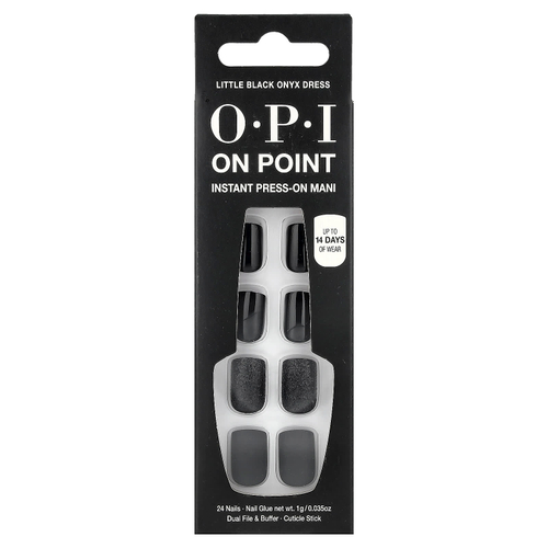 OPI, On Point, мгновенное нанесение, для наращивания волос, короткая, маленькое черное ониксовое белье, набор из 27 предметов