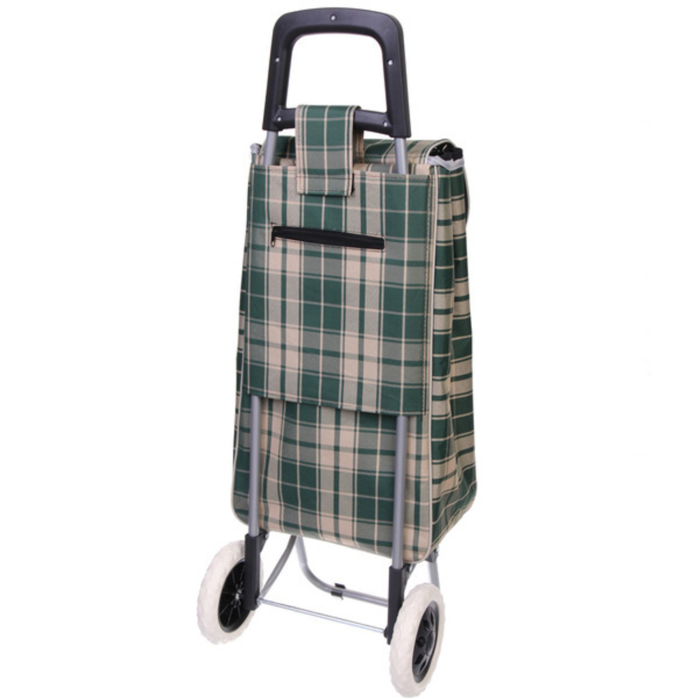 Тележка хозяйственная с сумкой (93*33*26см, колеса 16см,грузоподъемность до 30 кг.) зеленая SYD-016