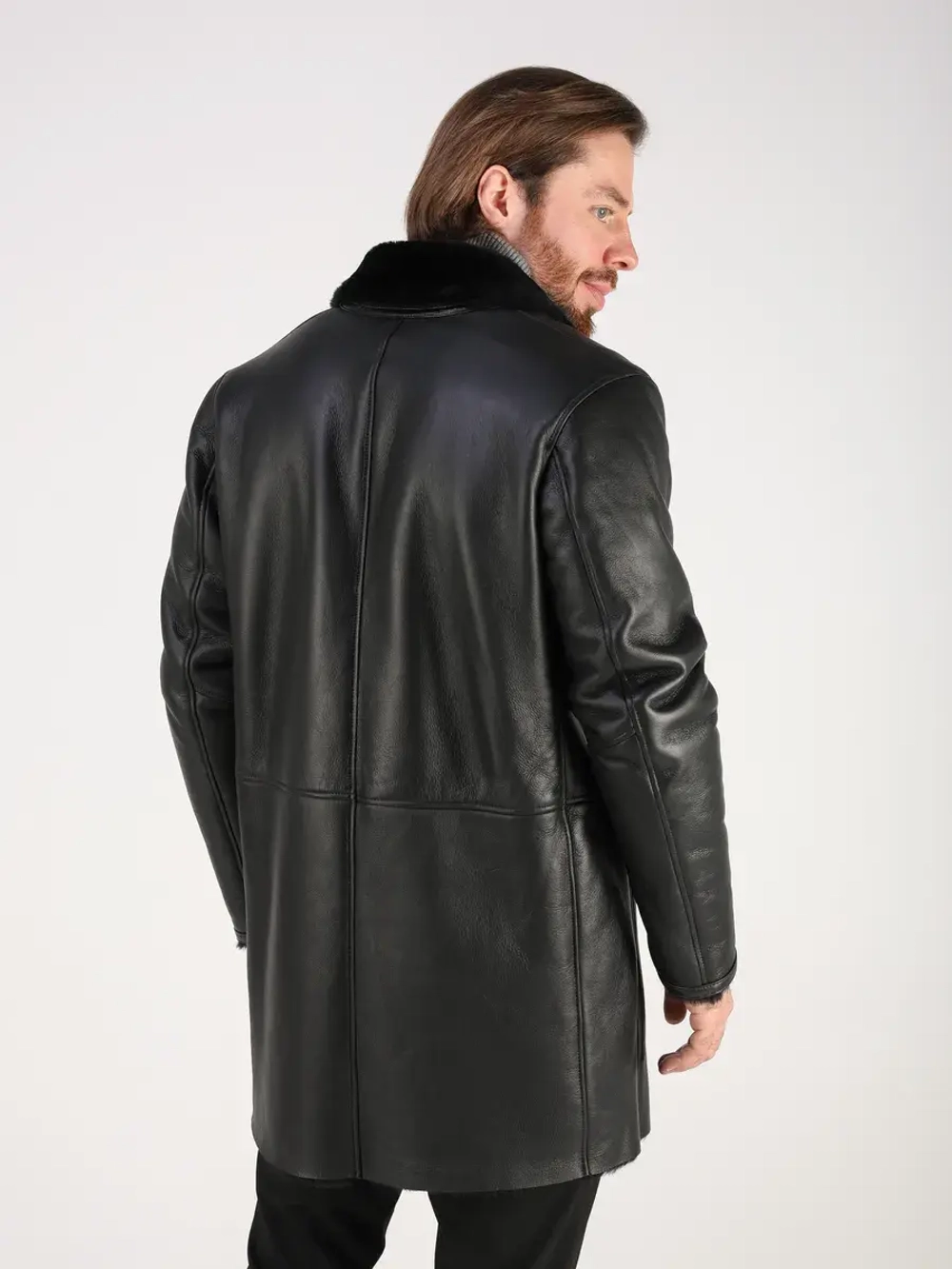 Дубленка зимняя натуральная длинная куртка