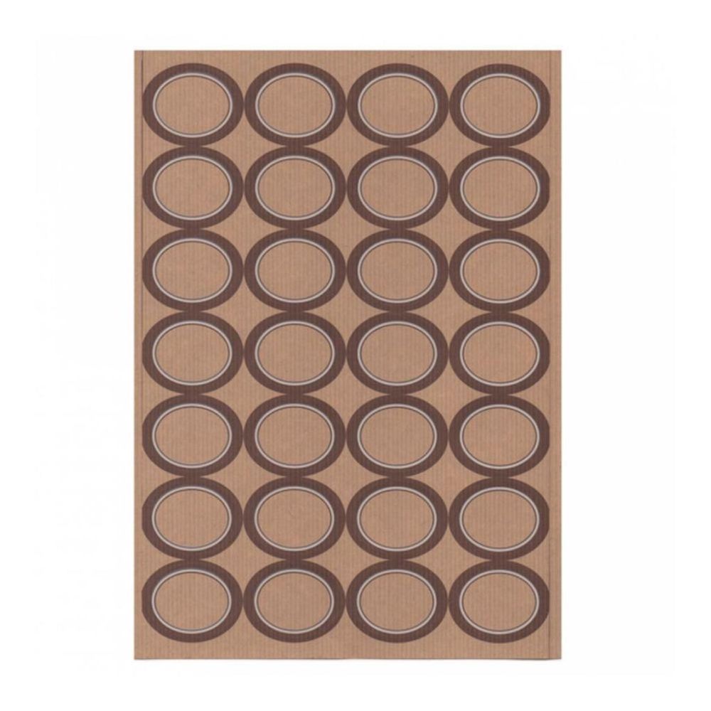 Этикетка бумажная самоклеящаяся крафт, 4,5*3,6 см, 28 наклеек на листе А4, 100 л/уп, Gar