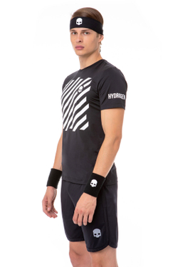 Футболка мужская теннисная Hydrogen Tech Optical Tee - black/white