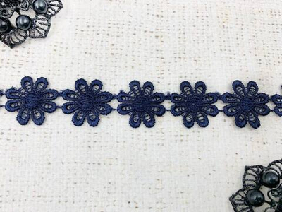 Кружево плетеное, ш. 2,2-2,5 см, темно-синий