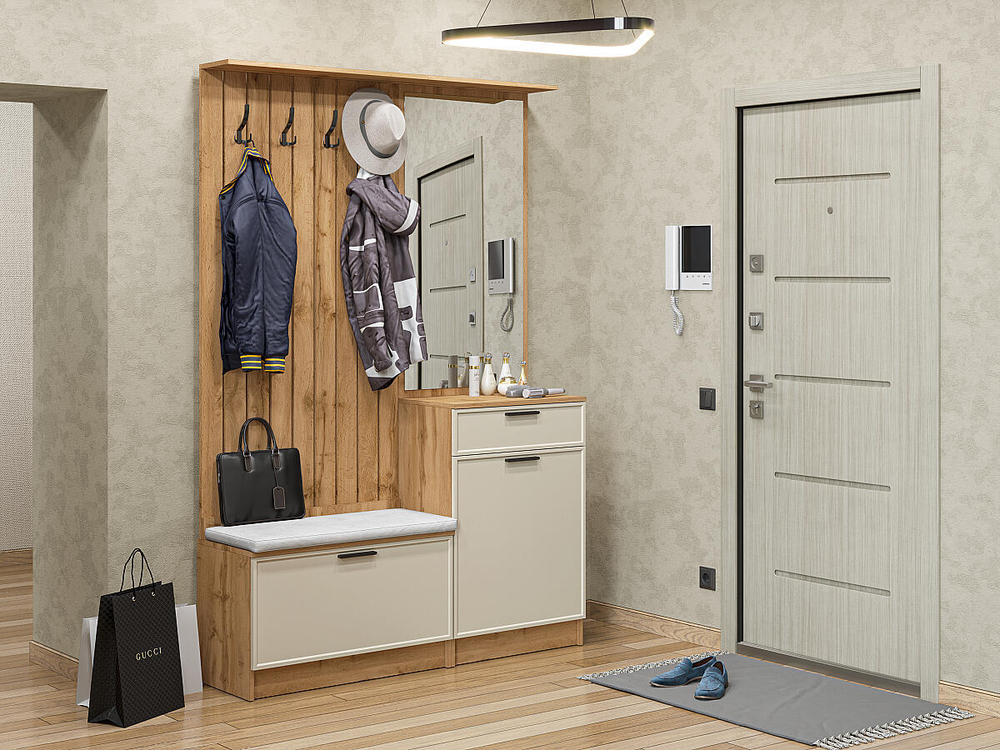 Прихожая Стиль-02 Cream Silk Дуб Вотан