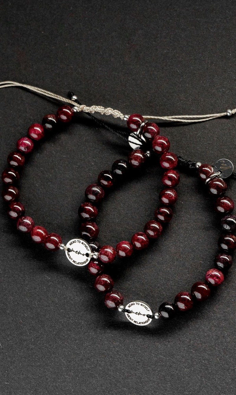 Браслет "Memo about Soulmate" шамбала с коннектором из граната