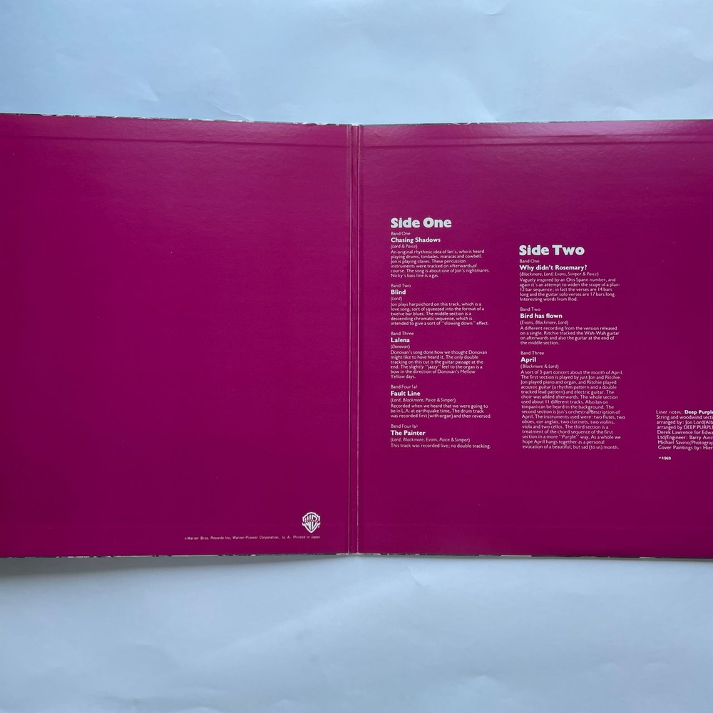 Винтажная виниловая пластинка LP Deep Purple Chasing Shadows (Япония 1979) (Без Оби)