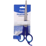 Ножницы универсальные бытовые «VOSTOKDOM», с упором для пальца, цвет микс красный/голубой, 18.1см (блистер Селфи)