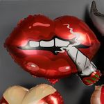 Шар (23''/58 см) Фигура, Губы, Красный, 1 шт.