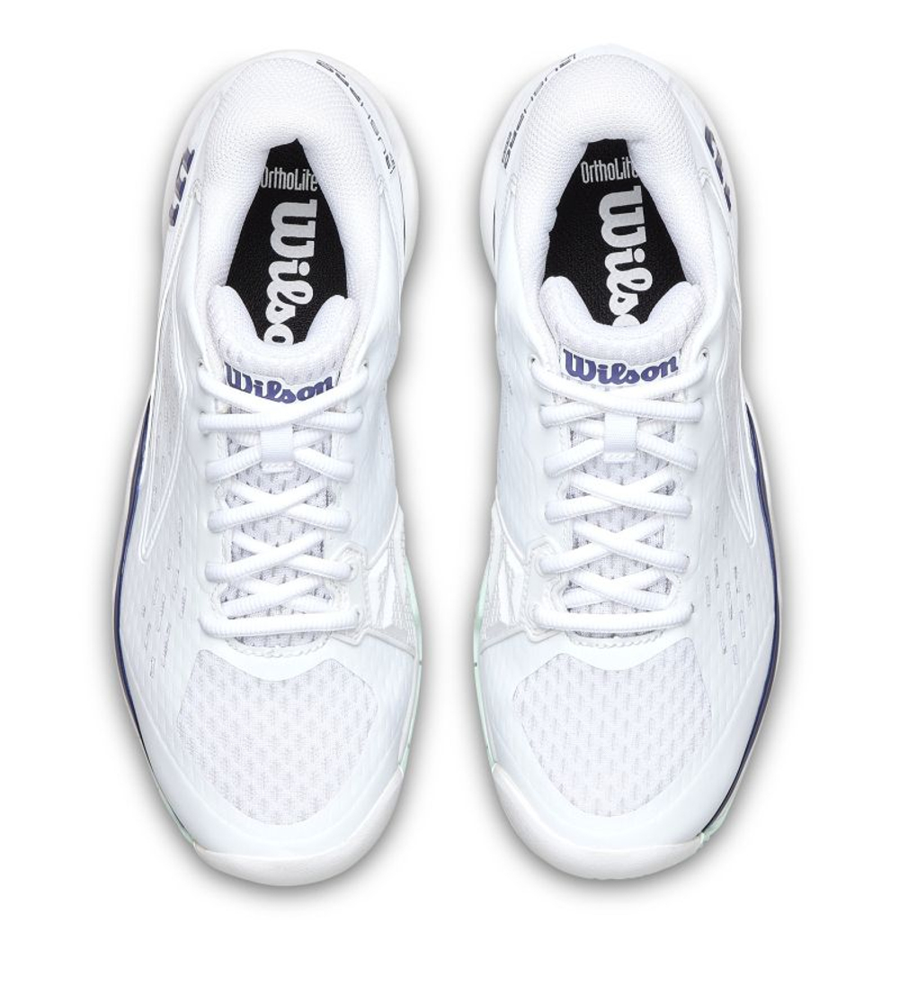 Детские теннисные кроссовки Wilson Rush Pro Ace Jr - white/bay/skipper blue