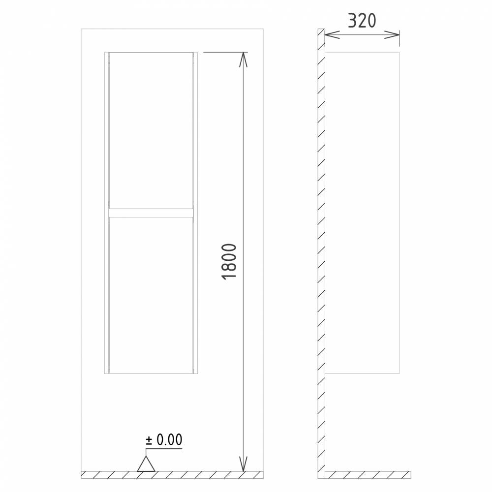 Пенал ORKA Lisbon 40 белый матовый, универсальный