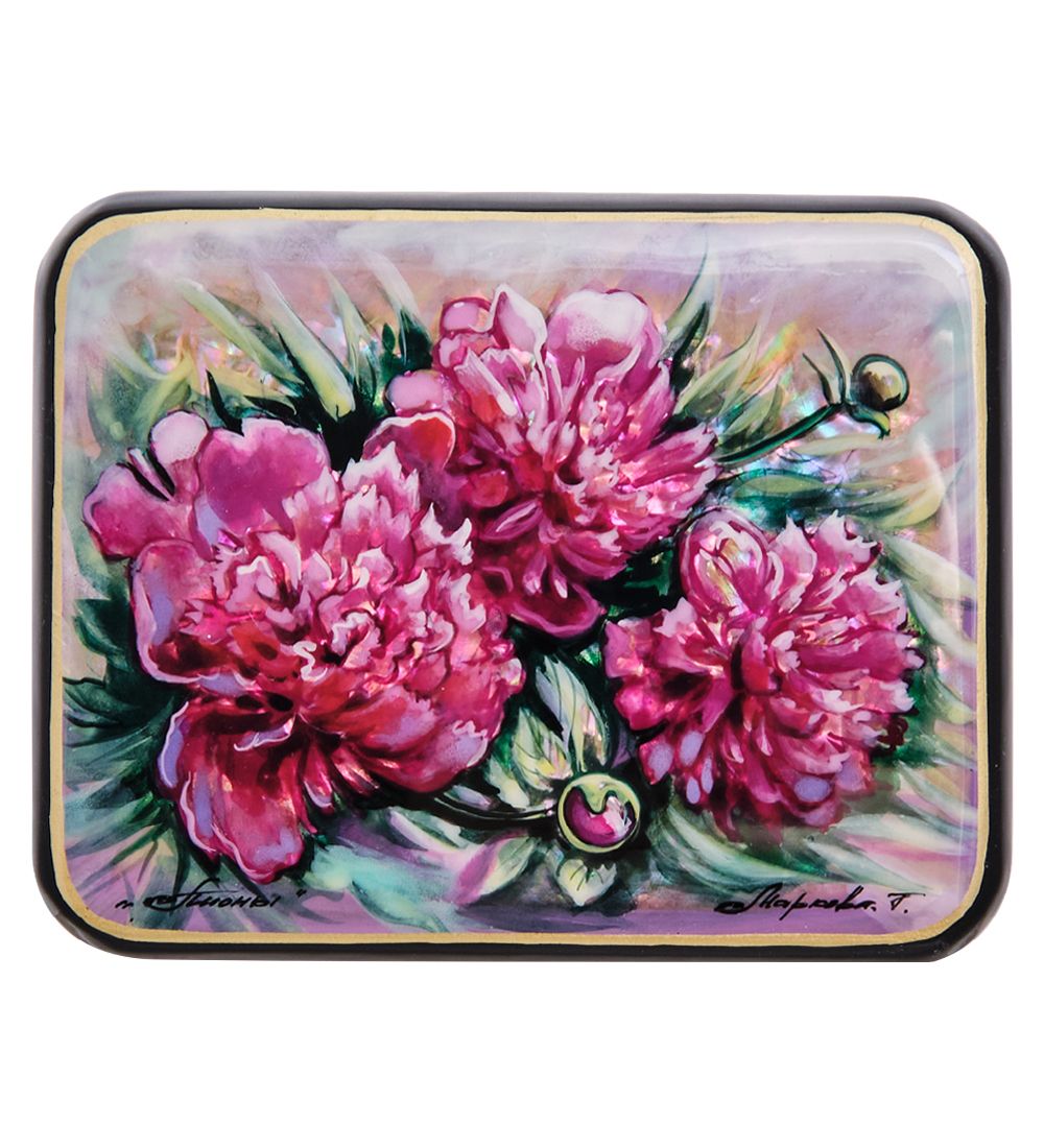 Народные промыслы ШК-55/194 Шкатулка «Пионы» исп. Маркова Т.