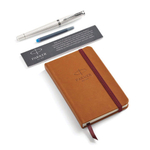 Набор PARKER: ручка перьевая "Urban Premium Pearl Metal CT", перо М, синяя и блокнот, 2018975