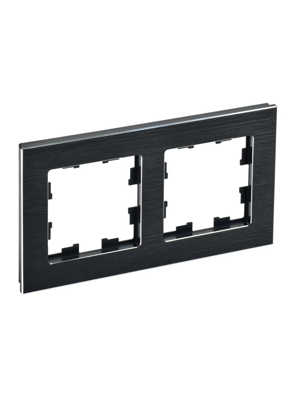 Рамка 2-м BRITE РУ-2-1-БрЧ металл черн. IEK BR-M22-M-K02