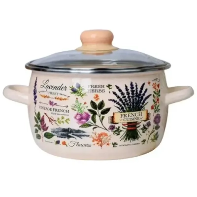 Кастрюля эмал сфер Эдем 3,0л стекл/кр ТМ Appetite