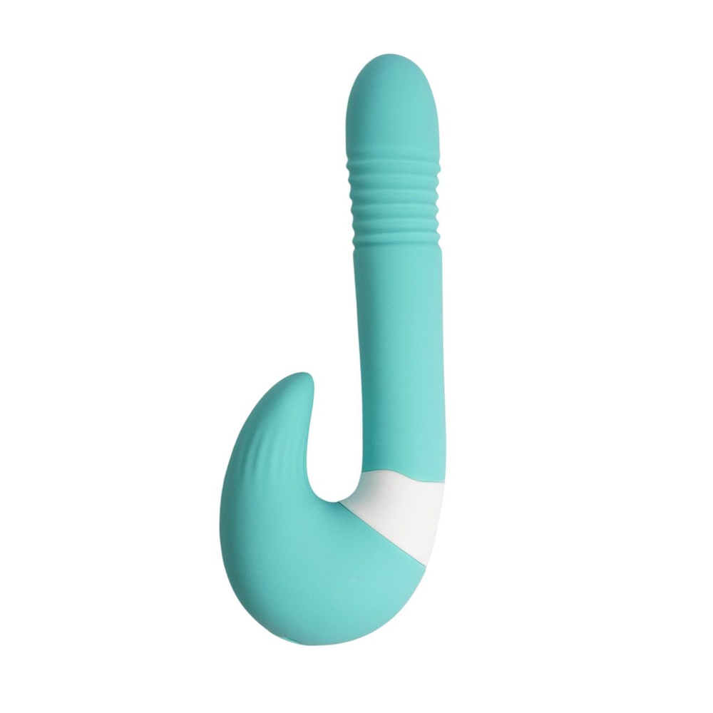Бирюзовый вибростимулятор зоны G 2-в-1