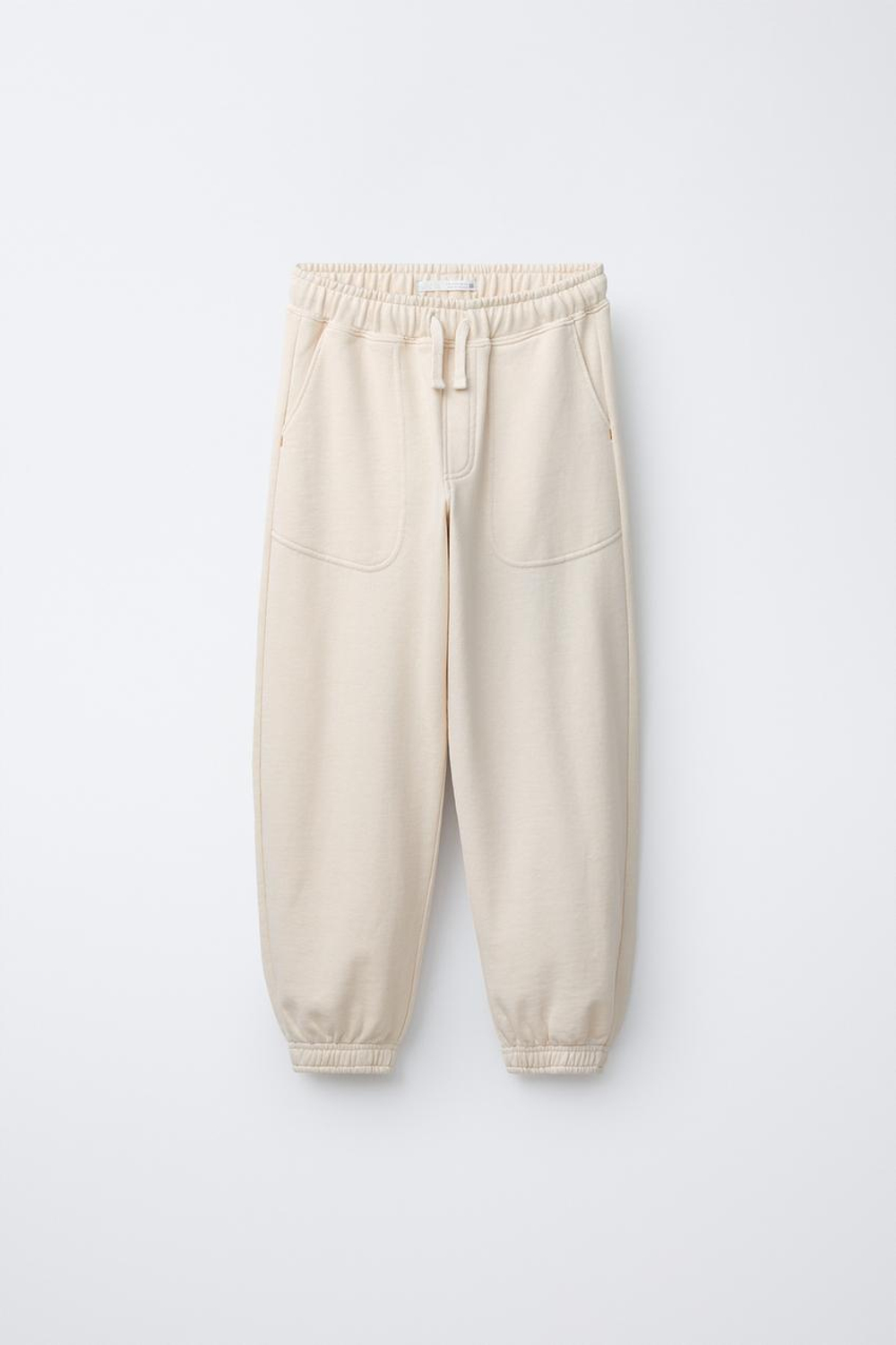 ZARA БРЮКИ BALLOON ИЗ ФУТЕРА, ЭКРЮ