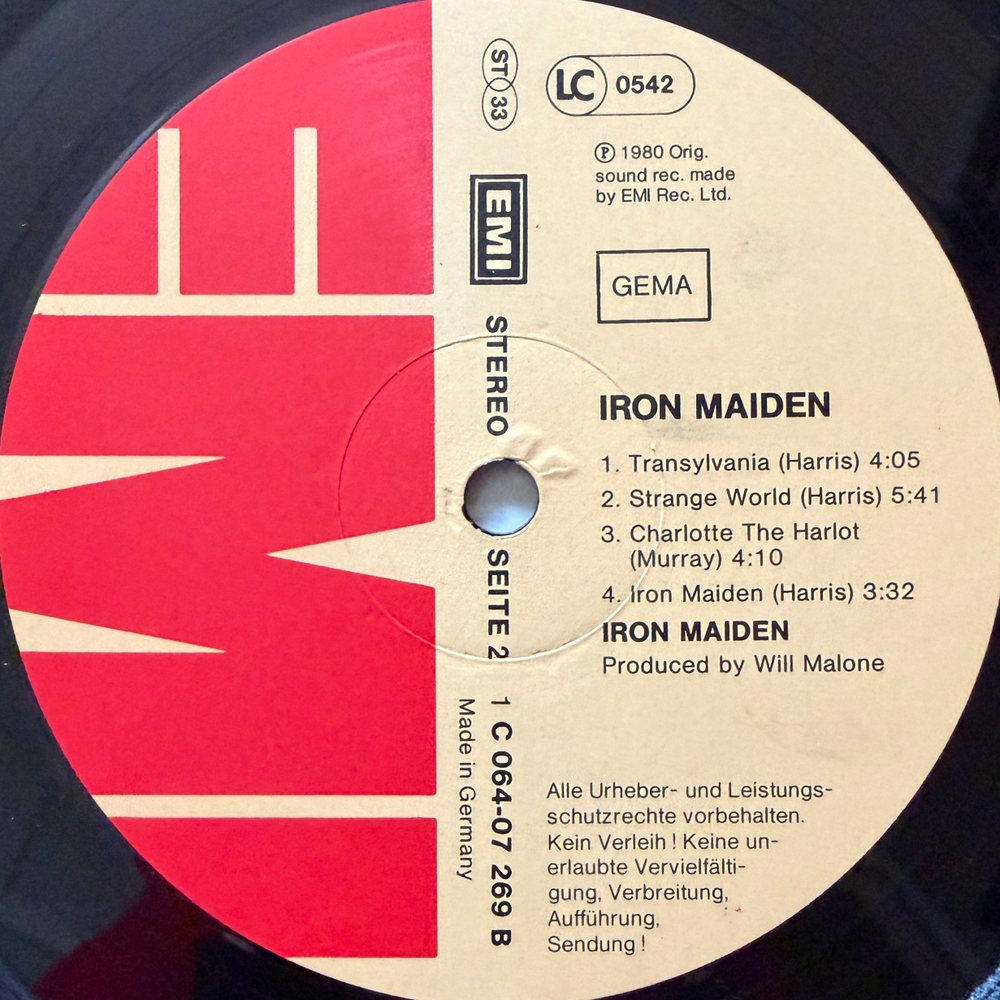Iron Maiden ‎– Iron Maiden (Германия 1980г.) Т