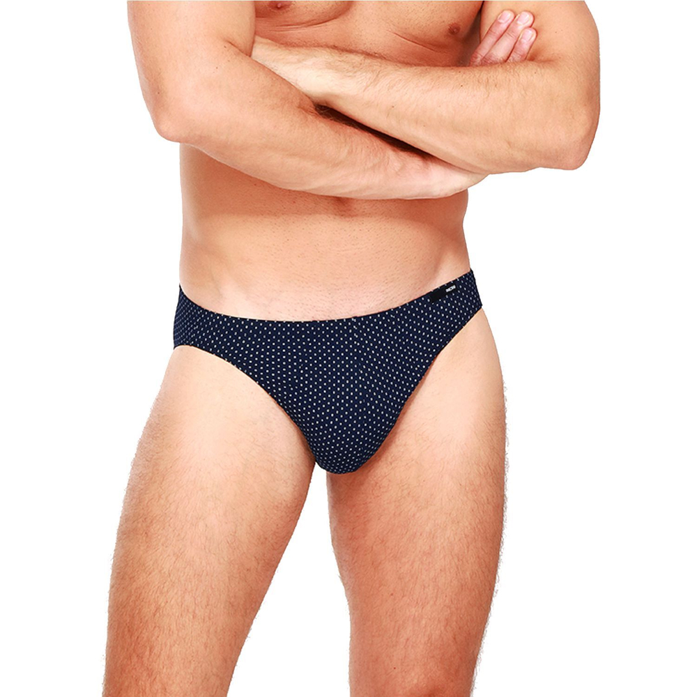 Мужские трусы слипы темно-синие с принтом HOM MAX Comfort Micro Briefs 401912_4000RA