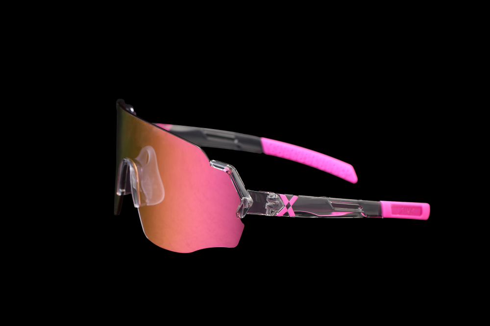 Спортивные очки HILX Savage (L) Shiny Crystal Grey Pink / Pink Lens